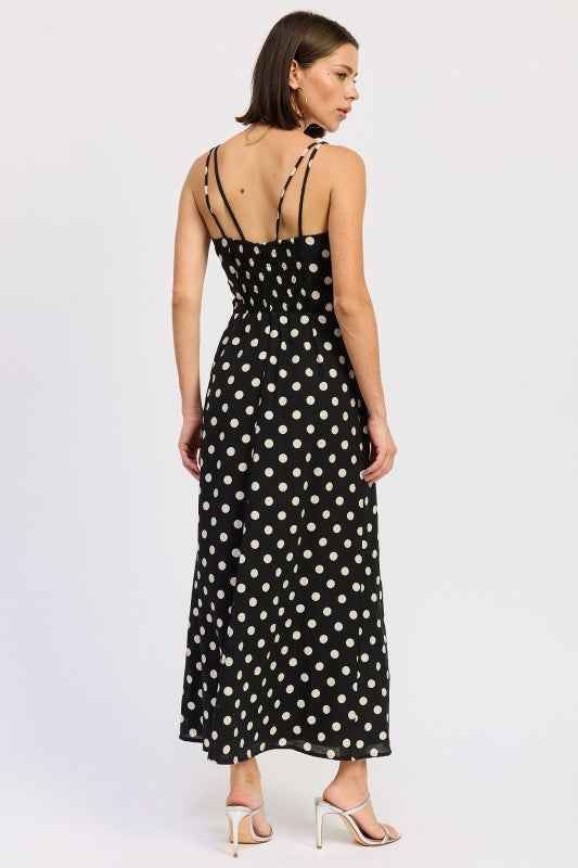 MAXI POLKA DOT STRAP BUSTIER DRESS  SINGLE UNIT