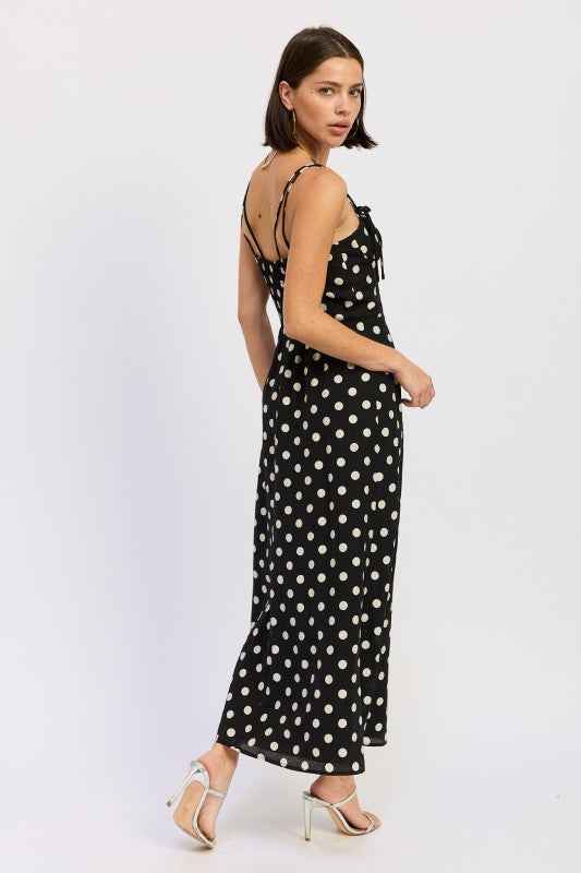 MAXI POLKA DOT STRAP BUSTIER DRESS  SINGLE UNIT