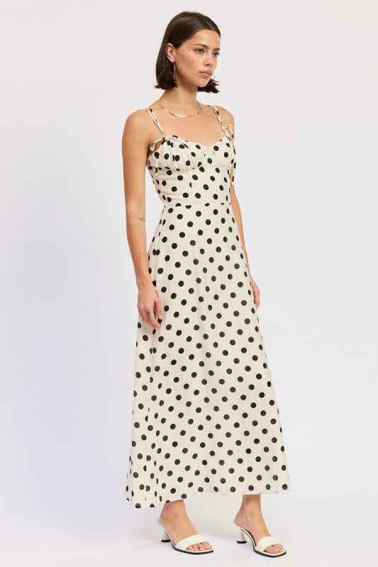 MAXI POLKA DOT STRAP BUSTIER DRESS  SINGLE UNIT