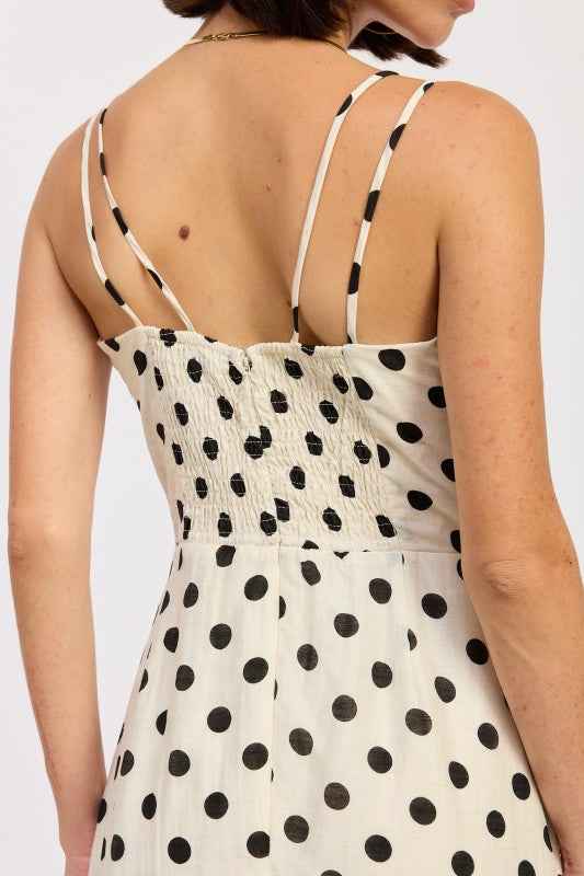 MAXI POLKA DOT STRAP BUSTIER DRESS  SINGLE UNIT