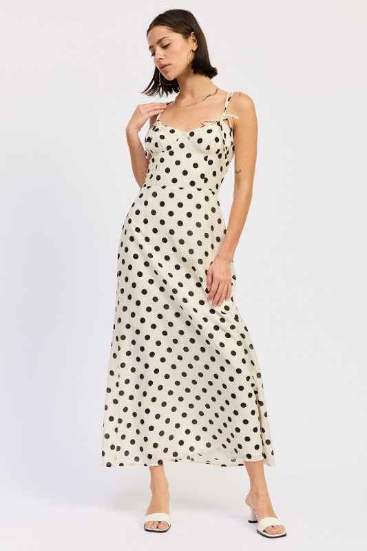 MAXI POLKA DOT STRAP BUSTIER DRESS  SINGLE UNIT
