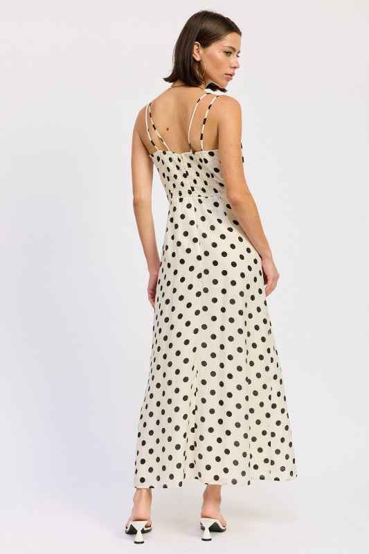 MAXI POLKA DOT STRAP BUSTIER DRESS  SINGLE UNIT