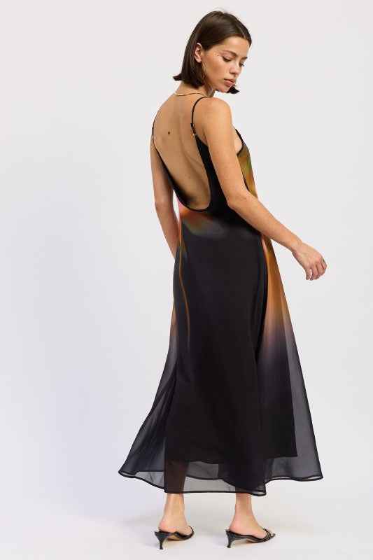 MAXI FLORAL PRINT SLIP DRESS WITH SCOOP BACK