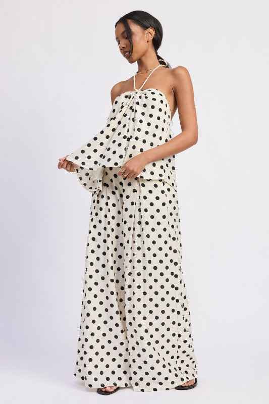 WIDE LEG POLKA DOT PANTS