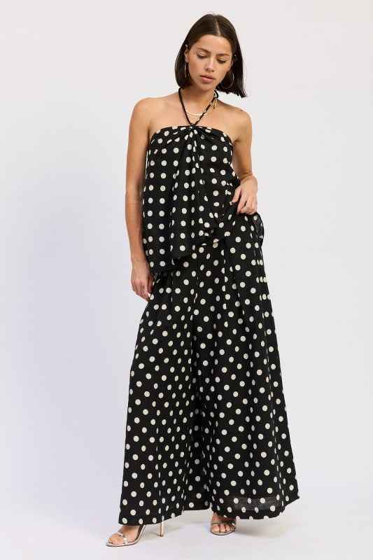 WIDE LEG POLKA DOT PANTS