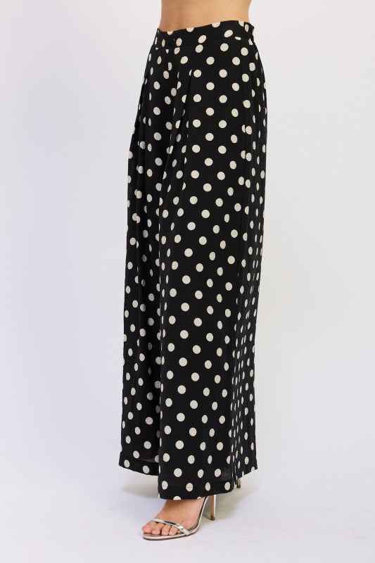 WIDE LEG POLKA DOT PANTS