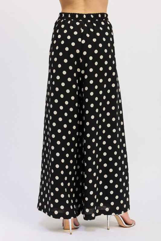 WIDE LEG POLKA DOT PANTS