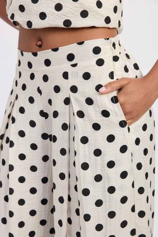 WIDE LEG POLKA DOT PANTS