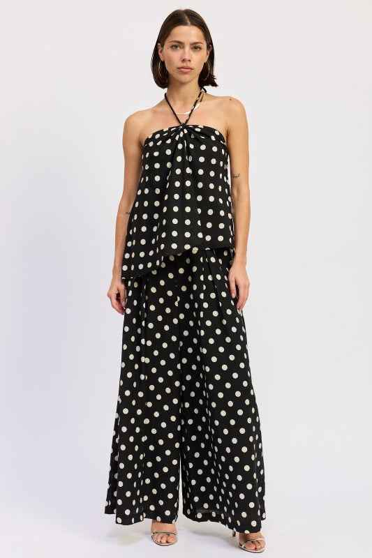 WIDE LEG POLKA DOT PANTS