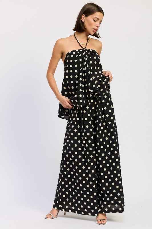 WIDE LEG POLKA DOT PANTS
