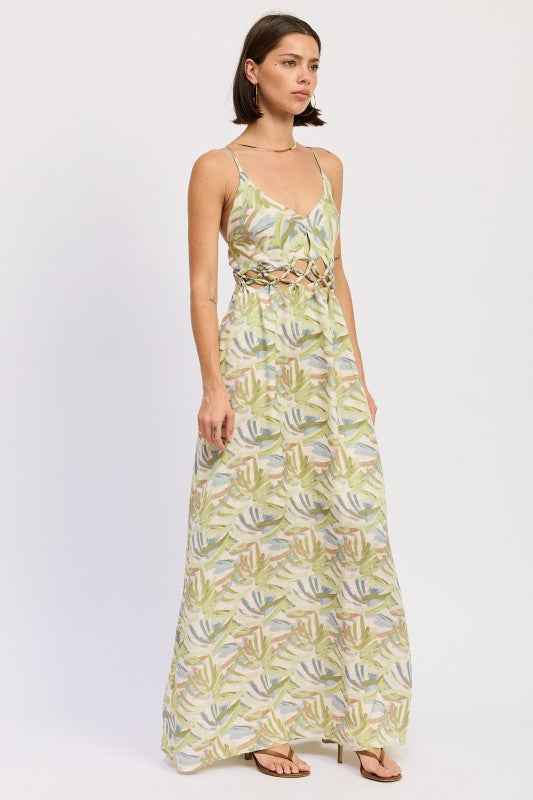 MAXI OPEN TIE BACK DRESS