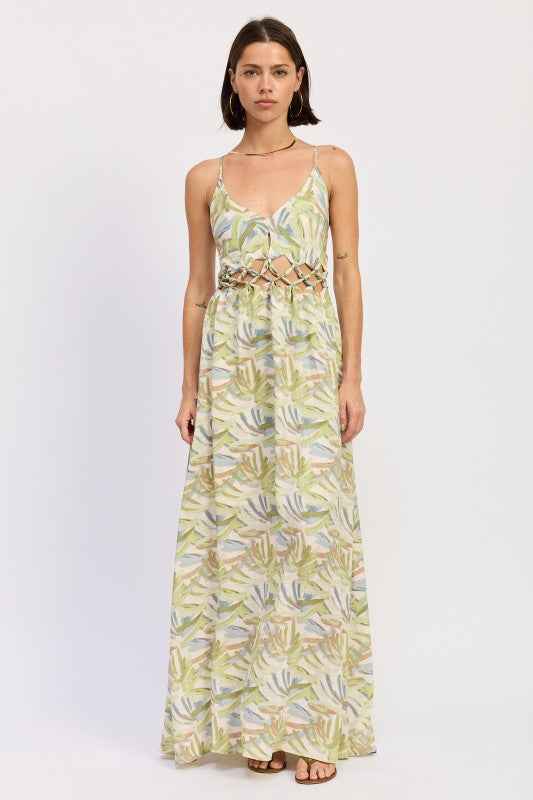 MAXI OPEN TIE BACK DRESS