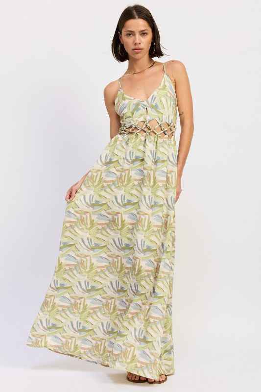 MAXI OPEN TIE BACK DRESS
