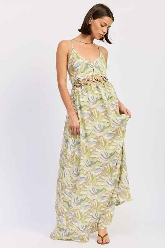 MAXI OPEN TIE BACK DRESS