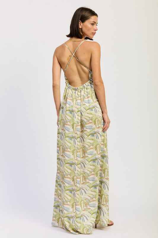 MAXI OPEN TIE BACK DRESS