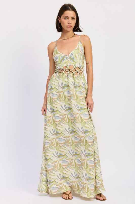 MAXI OPEN TIE BACK DRESS
