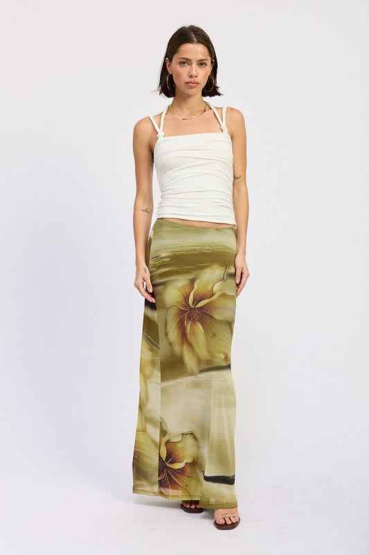 RUCHED ROPE TIE HALTER TOP