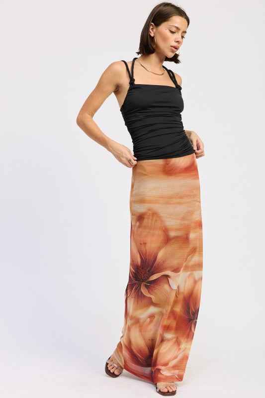 RUCHED ROPE TIE HALTER TOP