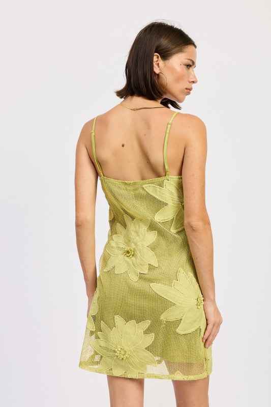 MINI FLORAL APPLIQUE DRESS