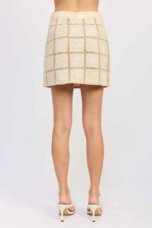 MINI EMBROIDERED BEADED SKIRT