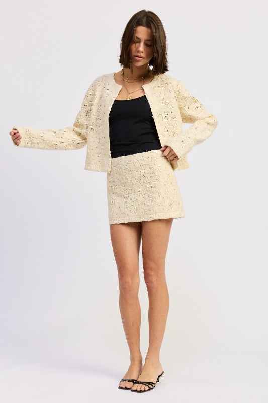 NOVELTY MACRAME CROPPED JACKET