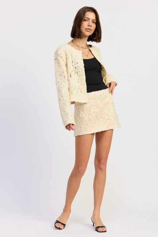 NOVELTY MACRAME MINI SKIRT