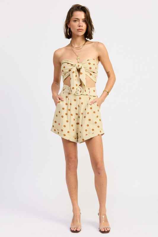 CUFFED HEM BELTED SHORTS