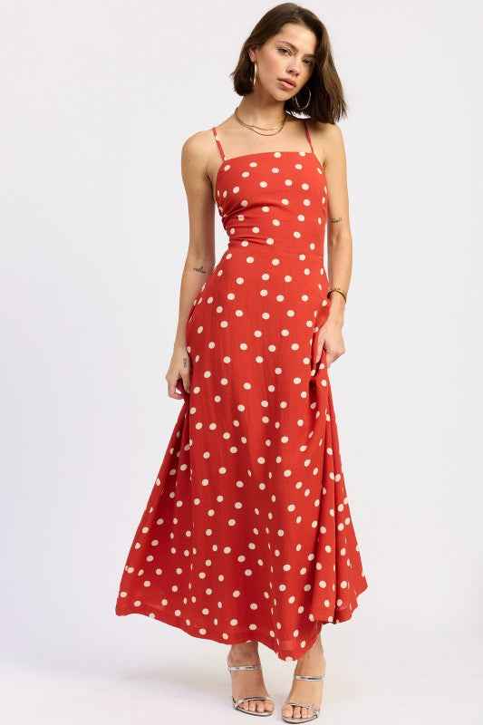 SQUARED NECK OPEN BACK MAXI DRESS