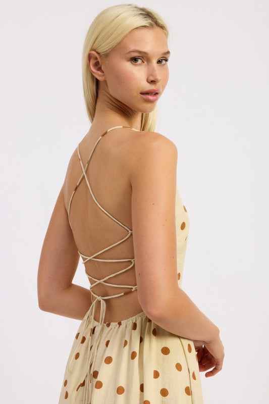 SQUARED NECK OPEN BACK MAXI DRESS