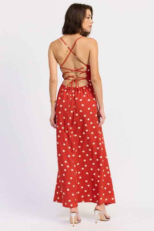 SQUARED NECK OPEN BACK MAXI DRESS