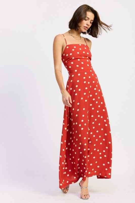 SQUARED NECK OPEN BACK MAXI DRESS
