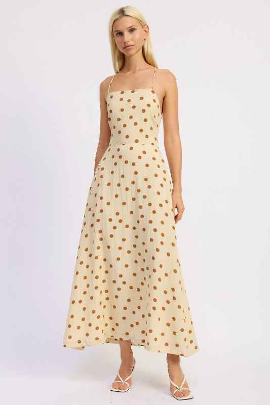 SQUARED NECK OPEN BACK MAXI DRESS