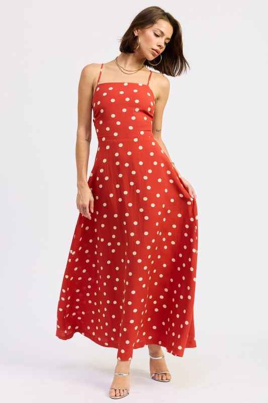 SQUARED NECK OPEN BACK MAXI DRESS