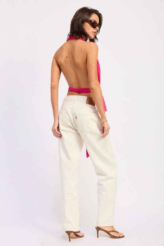 HALTER BACKLESS SCARF TOP