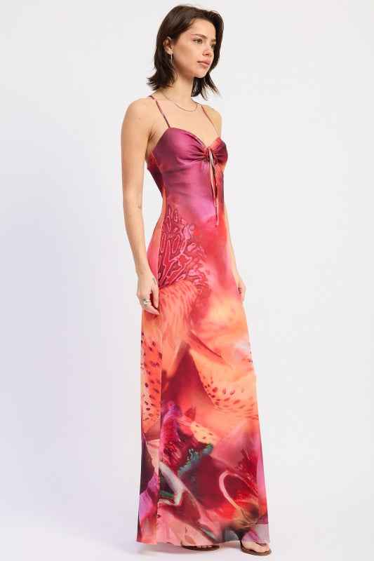 HALTER CROSS BACK MAXI DRESS