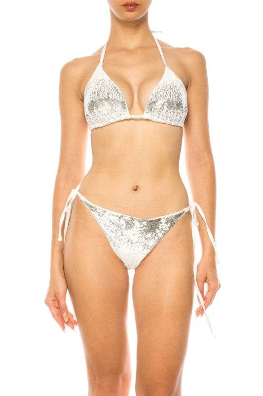TWO PIECE OMBRE GLITTER SEQUINS BIKINI - Akana Style