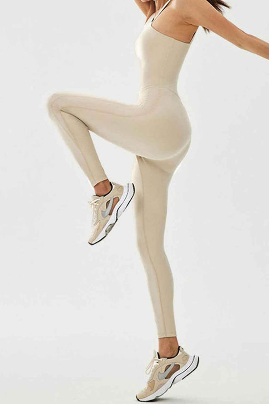 Cutout Asymmetrical Neck Jumpsuit for Active Lifestyle - Akana Style