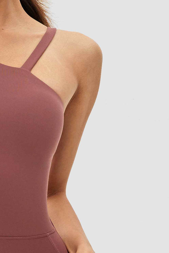Cutout Asymmetrical Neck Jumpsuit for Active Lifestyle - Akana Style