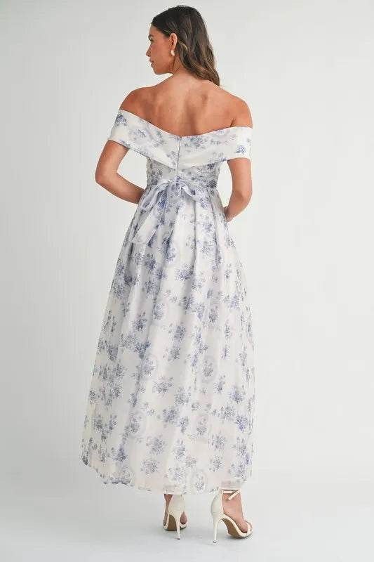Floral Off Shoulder Maxi Dress for Effortless Summer Style - Akana Style
