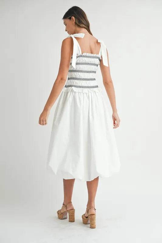 Smocked Bodice Bubble Dress for Effortless Style and Elegance - Akana Style