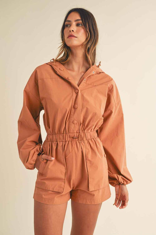 Snap Down Hooded Romper for Ultimate Comfort and Style - Akana Style