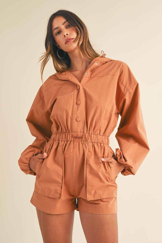 Snap Down Hooded Romper for Ultimate Comfort and Style - Akana Style