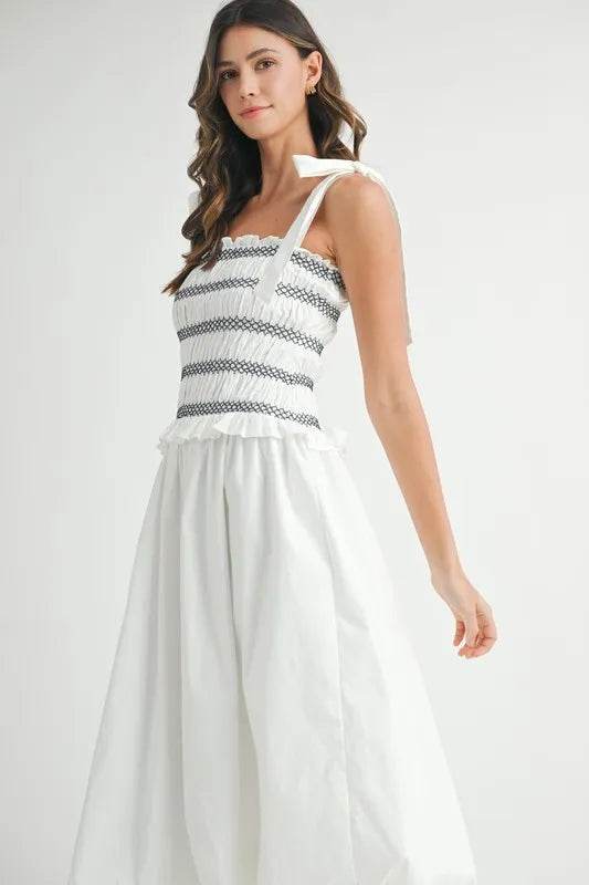 Smocked Bodice Bubble Dress for Effortless Style and Elegance - Akana Style