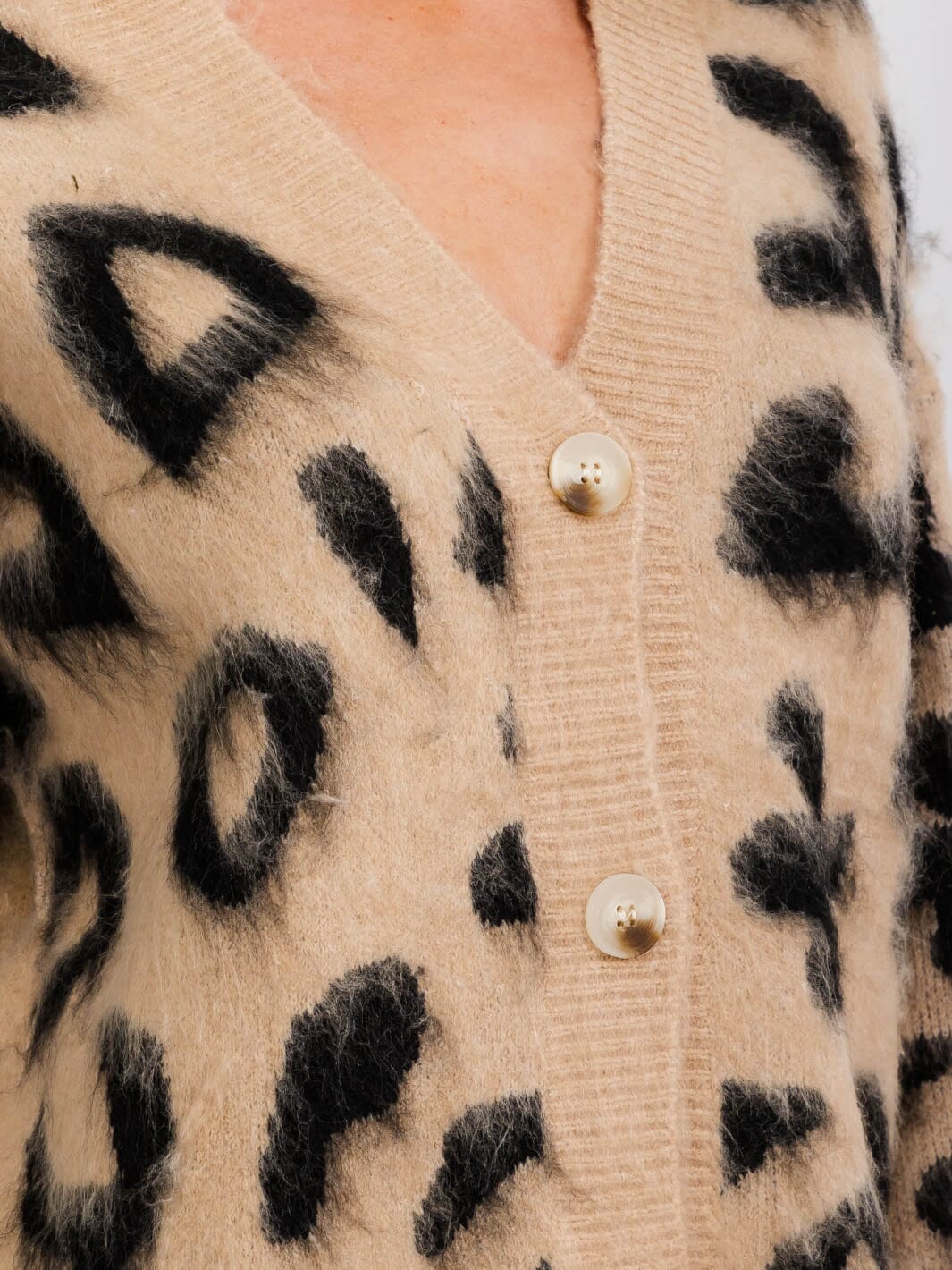 ANIMAL PRINT CARDIGAN SWEATER