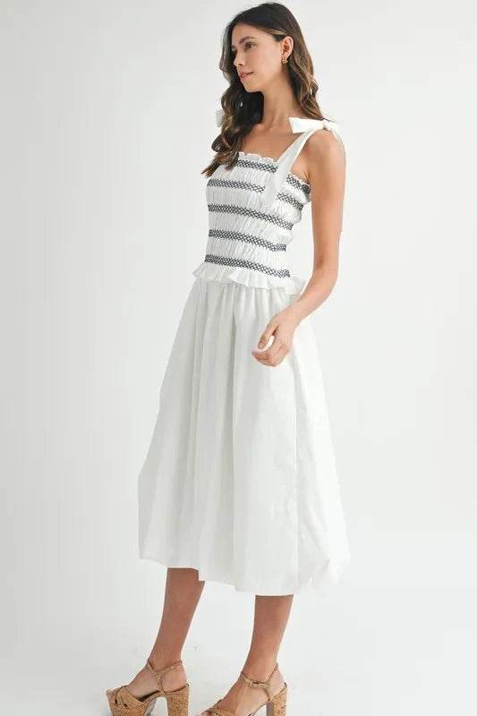 Smocked Bodice Bubble Dress for Effortless Style and Elegance - Akana Style