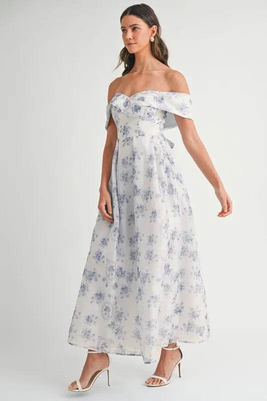Floral Off Shoulder Maxi Dress for Effortless Summer Style - Akana Style