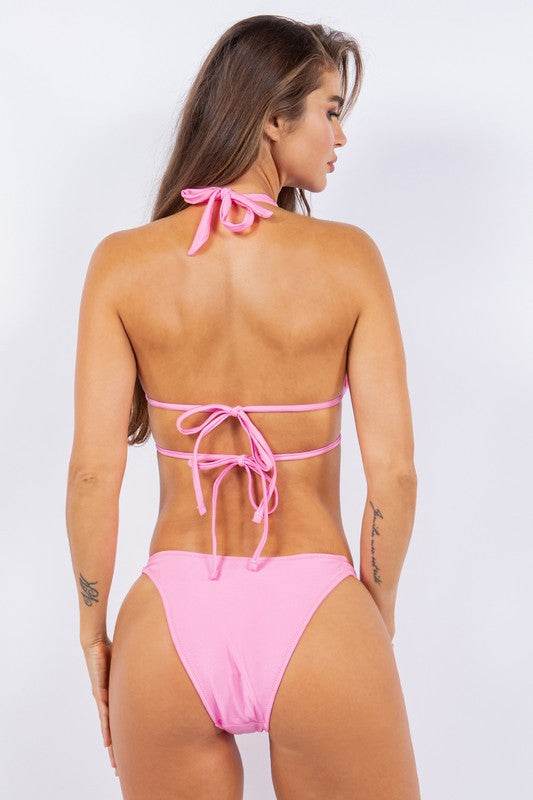 Two Piece Double Strap Sexy Cut-Out Bikini for Stunning Beach Style - Akana Style