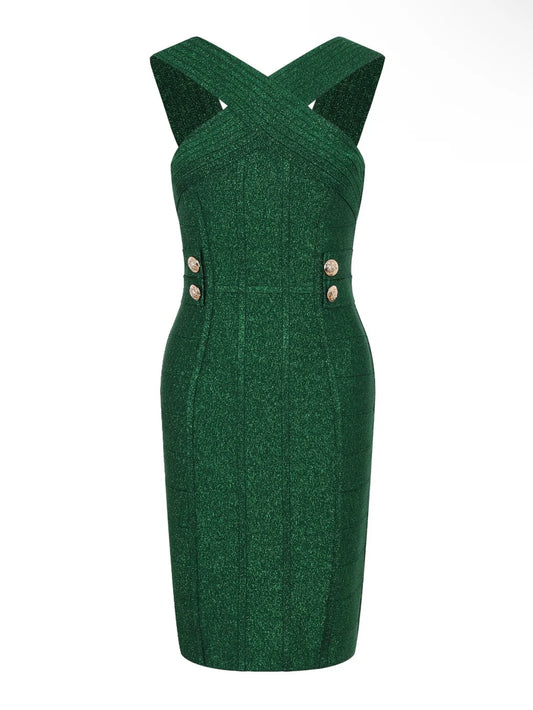 Metallic Bandage dress