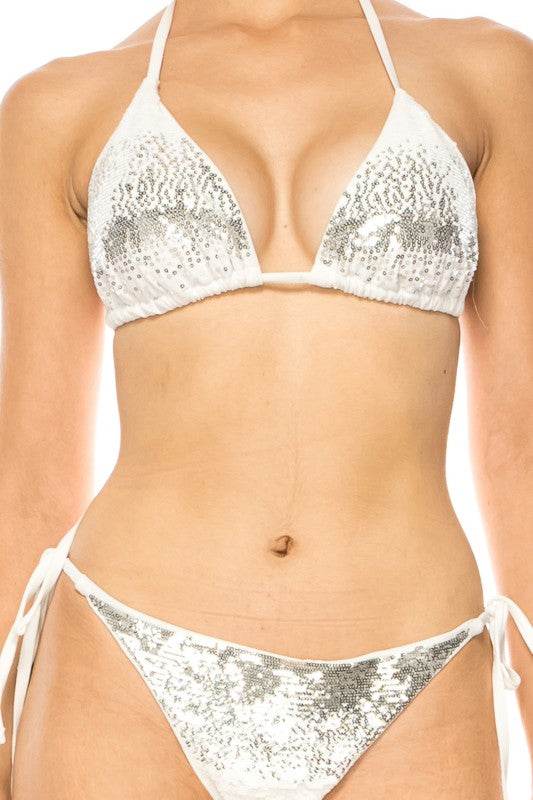 TWO PIECE OMBRE GLITTER SEQUINS BIKINI - Akana Style