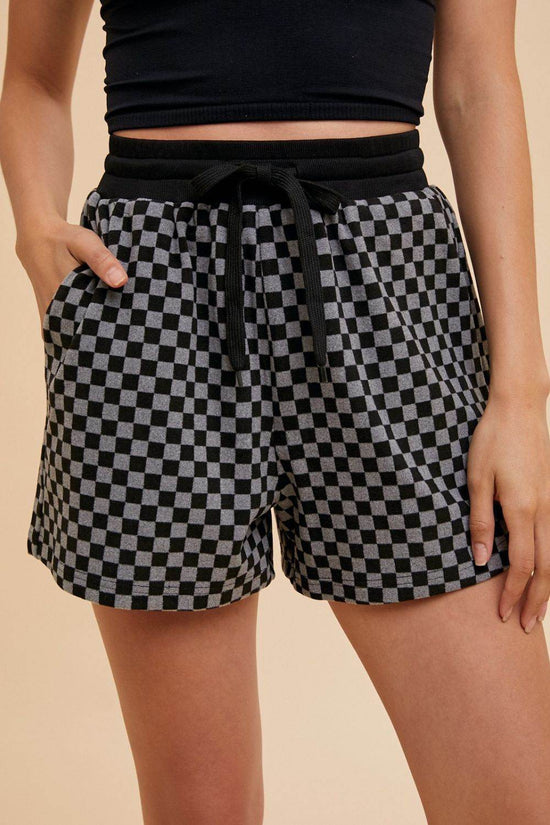 Checkered Top and Shorts Set with Round Neck Design - Akana Style
